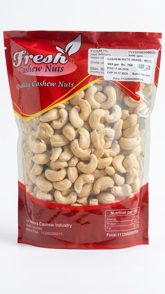 Cashew (Grade W320 - 500g) in Pala, Kerala - Wellshine Distributors